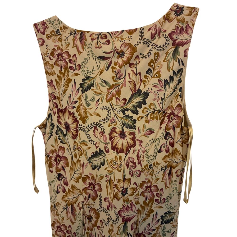 Vintage Charter Club Yellow Floral Silk Dress Women’s Size 8 Midi Elegant Classy - Picture 3 of 5